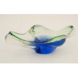 Bohemia Glass - Sklarna Chribska : A Czechoslovakian Chribska glass bowl of flared lobed form with