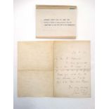 19 thC Autograph letter : Sir James Reid GCVO KCB VD JP (1849-1923) 1st Baronet ,