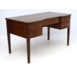 Vintage Retro : a Danish Desk of walnut and rosewood? , with shaped top,