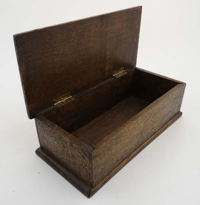 Three 19thC boxes to include a mahogany club box, banded walnut box and an oak glove box . - Image 2 of 13