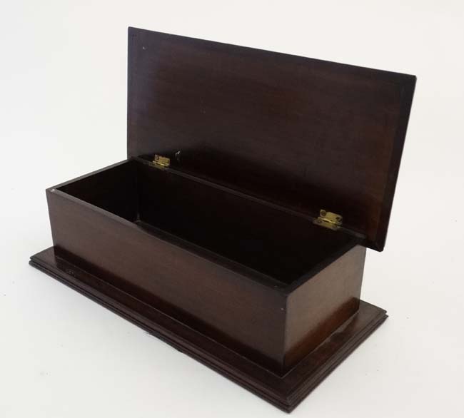 Three 19thC boxes to include a mahogany club box, banded walnut box and an oak glove box . - Image 6 of 13