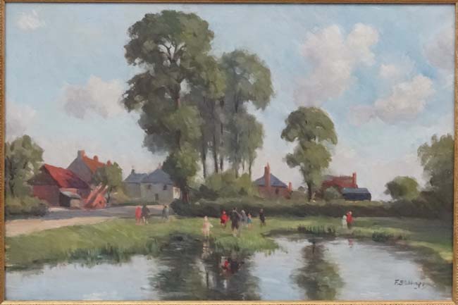 Fred Stubbings c 1940, Oil on canvas, A Bucks village, - Image 3 of 4