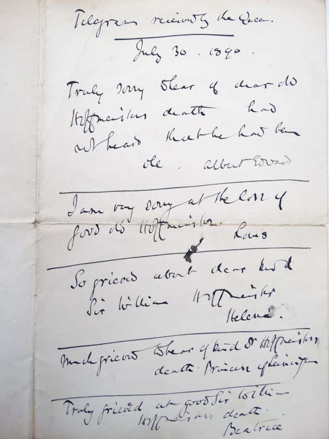 19 thC Autograph letter : Sir James Reid GCVO KCB VD JP (1849-1923) 1st Baronet , - Image 7 of 7