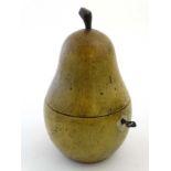 A 21st painted pear formed neoclassical style tea caddy in the form of a William Pear.
