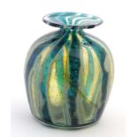 A Mdina style art glass vase with stylised banded decoration. Unsigned.