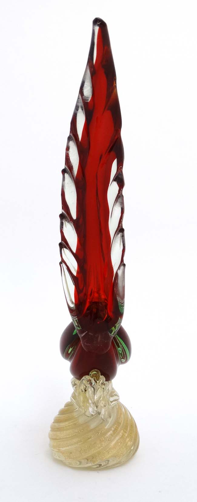 Retro glass : 2 items of Murano style art glass comprising a red clear and gold fleck model of a - Image 8 of 9