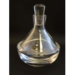 Hovmantorp Sweden : A Swedish art glass decanter and stopper labelled Hovmantorp Sweden.