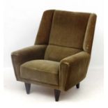 Vintage Retro : a Danish Kurt Ostavig (1913-1986) designed armchair with stained and squared