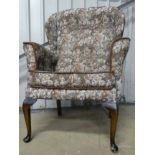 Upholstered Wing back armchair CONDITION: Please Note - we do not make reference to