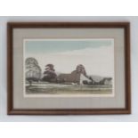 Simon Bull 1985 Limited Edition print 20/200 ' The Tithe Barn ' Signed,