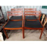 4 teak chairs CONDITION: Please Note - we do not make reference to the condition of