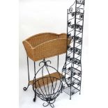 Items comprising : a wicker planter + metal CD rack + another planter (3) CONDITION: