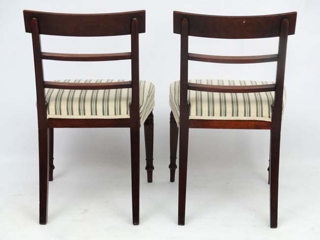 A pair of Geo V mahogany over stuffed dining chairs 32 3/4" wide CONDITION: Please - Image 2 of 4