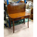 Mahogany fold over tea table CONDITION: Please Note - we do not make reference to