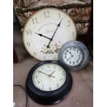 3 battery powered wall clocks CONDITION: Please Note - we do not make reference to