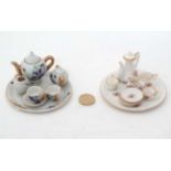 2 x china dolls house teasets CONDITION: Please Note - we do not make reference to