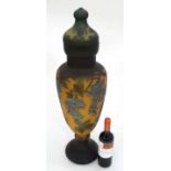 Large galle style pedestal vase and cover CONDITION: Please Note - we do not make