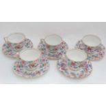 Crown Staffordshire x 5 cups and saucer tea set CONDITION: Please Note - we do not