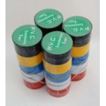 Four packets of PVC insulating tape in various colours (10 rolls per pkt) CONDITION: