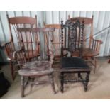 5 assorted chairs (3+1+1) (American) CONDITION: Please Note - we do not make