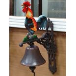A cast Cockerel door bell CONDITION: Please Note - we do not make reference to the