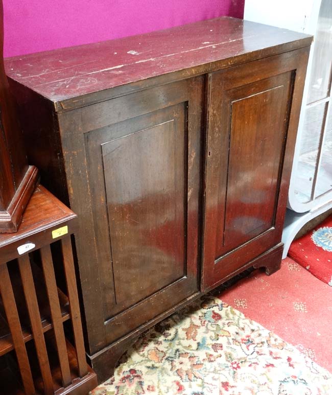 19thC Mahogany 2-door cupboard CONDITION: Please Note - we do not make reference to