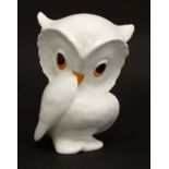 A late 20thC Royal Osborne , Republic of China white bone china owl , numbered TMR-03409,