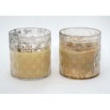Pair of cut glass large candle holders CONDITION: Please Note - we do not make