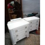 Painted oak chest of drawers and matching dressing table CONDITION: Please Note -