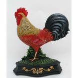 A 21st C painted metal "Cockerel" door stop CONDITION: Please Note - we do not make