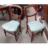 Pair of green upholstered dining chairs CONDITION: Please Note - we do not make