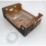 Box of assorted glass and crystal etc CONDITION: Please Note - we do not make