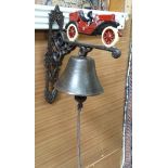 A painted cast 21stC old red car doorbell CONDITION: Please Note - we do not make