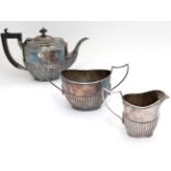 A silver plated 3 piece teaset CONDITION: Please Note - we do not make reference to