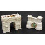 Two items of London crested ware,