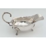 A silver plated sauce boat 8" long CONDITION: Please Note - we do not make