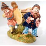 Ceramic figure group formed 2 musicians CONDITION: Please Note - we do not make