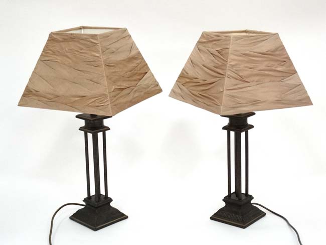 Pair of lamps with shades CONDITION: Please Note - we do not make reference to the