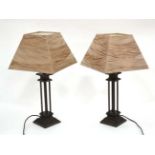 Pair of lamps with shades CONDITION: Please Note - we do not make reference to the