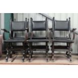4 + 2 X frame leather chairs CONDITION: Please Note - we do not make reference to