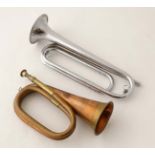 Militaria : A copper and brass Bugle , the soundpiece stamped ' John Grey & Sons Foreign London ' ,