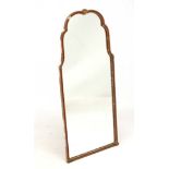 An early 20thC Queen Anne style shaped wall mirror 17" wide x 39" high CONDITION: