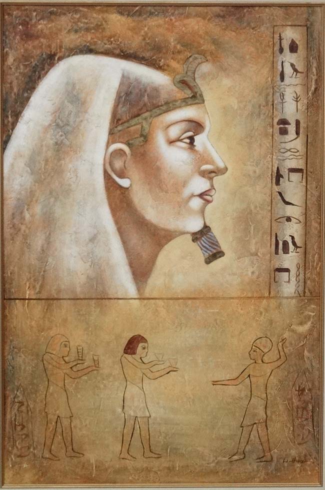 W Haers XX Egyptian School Oil on canvas Young Pharaoh, - Image 2 of 4