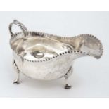 A Geo III silver sauce boat.