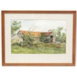 Reg Sampson XX Acylic watercolour ' Derelict Barn ' Signed and dated ' 92 ' and titled verso 10 x