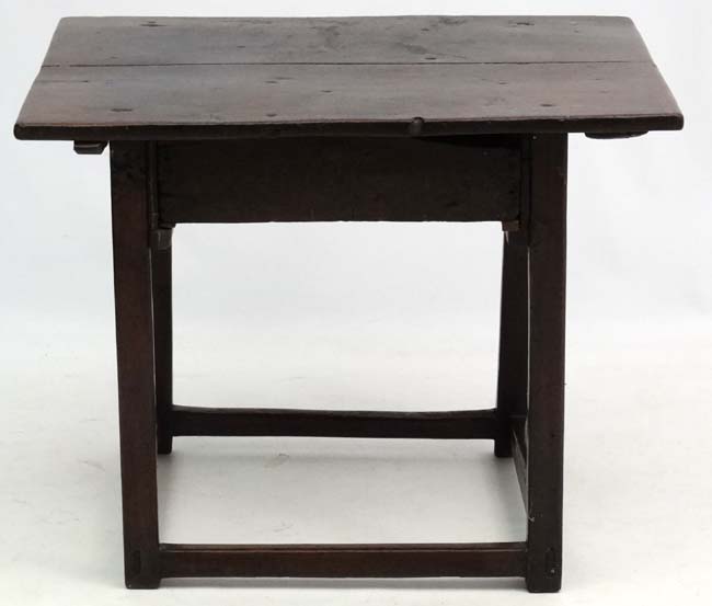 A 17thC oak side table /low boy with drawer under 33" wide x 23 1/2" deep x 26 1/2" high - Image 3 of 4