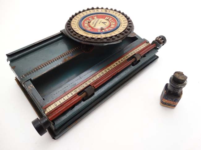 A c1900 tinplate American made '' Simplex '' typewriter '' Special demonstrated model A '' with - Image 5 of 8