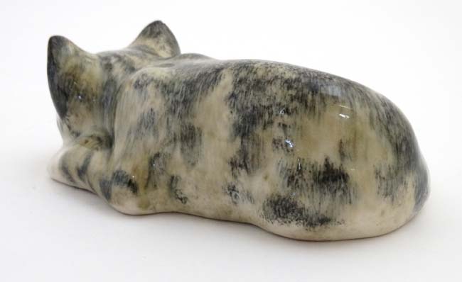 A J. Winstanley tabby cat with yellow glass eyes, size 7A, bears signature to base. 2 3/4'' high. - Image 4 of 5