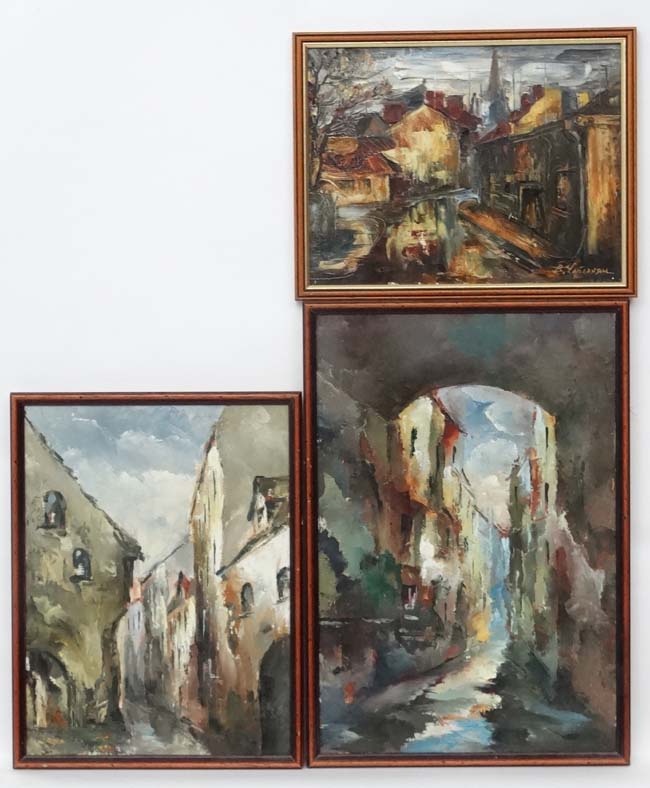 Nikolajs Elksnins (1933-?) Latvia 3 oil on canvas circa 1991 'Troksnuiela' ,