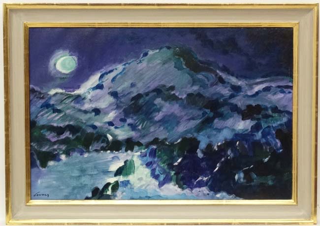 George Gray XX Royal Academy ? Oil on canvas ' Purple Mountain 1990 ' Signed lower left and titled